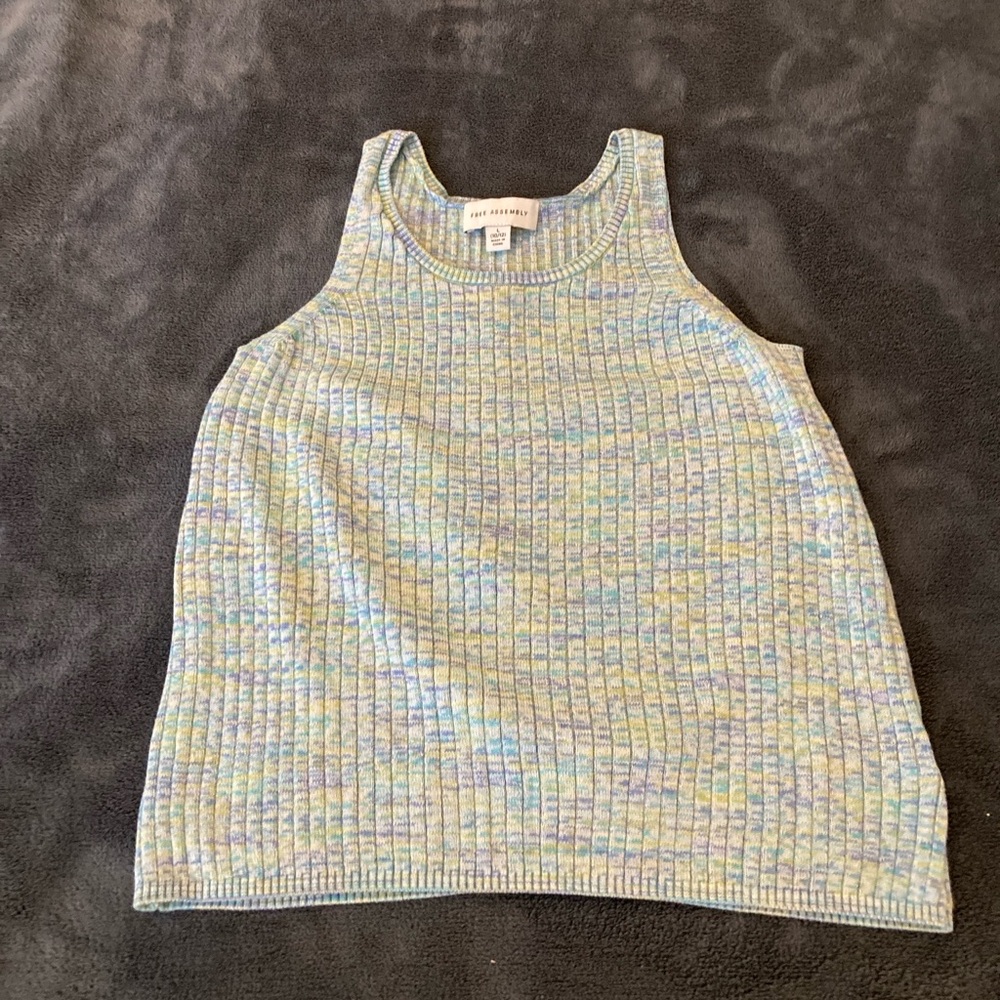Free Assembly Multicolor Striped Knit Tank Top